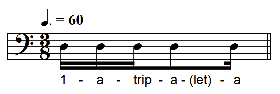 rhythmic dictation compound meter one beat example 19